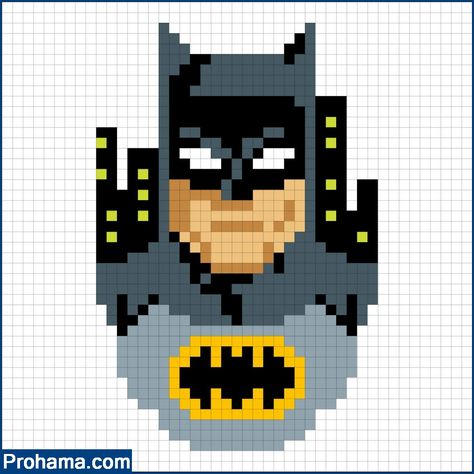 Pixel Art Pattern Batman, Batman Pixel Art Grid, Batman Tapestry, Pixel Art Captain America, Pixel Art Face, 32x32 Pixel Art Grid, 32x32 Pixel Art, Pixel Art Animals, Spiderman Pixel Art