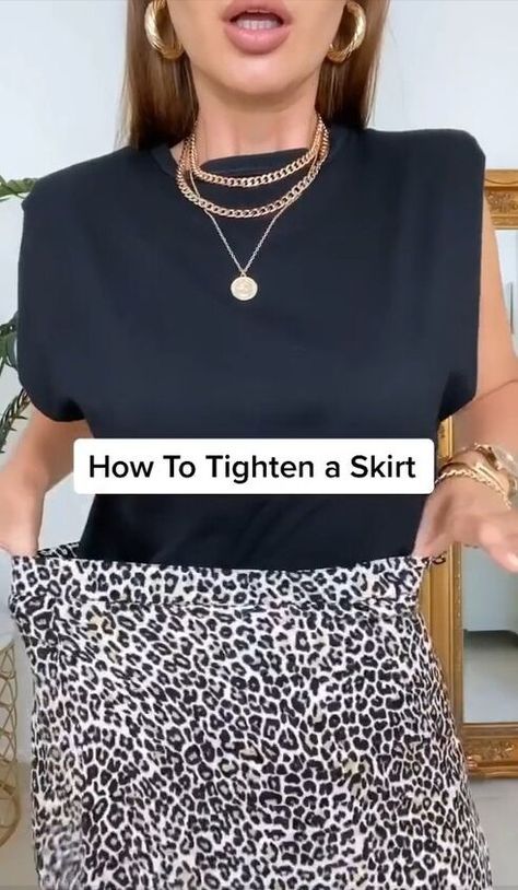 This guide shares a quick fix for your loose skirt. Learn how to fix a loose skirt with a simple hack. Loose Pencil Skirt, How To Fix A Skirt That Is Too Big, Tighten Skirt Waist Diy, Skirt Waist Too Big Hack, Skirt Too Big Hack, How To Make A Skirt, Loose Skirt, Clothing Tips, Elastic Skirt