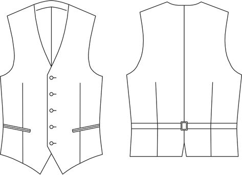 Basic Pattern Block Men's Vest Mens Waistcoat Pattern, Suit Vest Pattern, Pola Outer, Diy Vest Pattern, Mens Vest Pattern, Diy Vest, Mens Jacket Pattern, Fashion Sketches Men, Vest Pattern Free