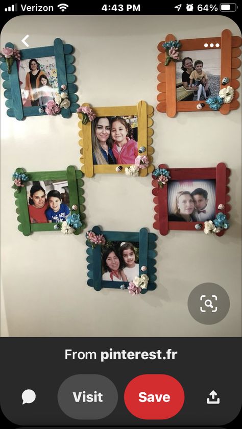 Mother Day Craft, Photo Frame Crafts, Diy Popsicle Stick Crafts, Popsicle Crafts, Preschool Arts And Crafts, Kraf Diy, Landscaping With Large Rocks, Mothers Day Crafts For Kids, Popsicle Stick Crafts