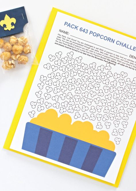 Get your Cub Scout Pack excited to sell popcorn with these fun DIY Cub Scout Popcorn Projects! Boy Scout Popcorn, Cub Scout Popcorn, Popcorn Fundraiser, Popcorn Crafts, Popcorn Ideas, Cub Scout Uniform, Cub Scouts Bear, Tiger Scouts, Cub Scouts Tiger