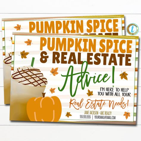 Pop Bys Real Estate, Realtor Ideas, Postcard Mailer, Realtor Postcards, Real Estate Advice, Customer Appreciation, Autumn Coffee, Wrapping Ideas, Coffee Latte