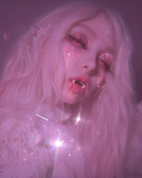 Have a FANGTASTIC Tuesday 😽🧛🏽‍♀️🩷✨ On Wednesday I’m bringing back vi0lent variety packs. Go get em today! FANGS OUT 🦷�🔪 Xo, Heather . . . . ✨All images created with Midjourney Niji 💓 . . . #VampireArt #VampireAesthetic #VampireLovers #pinkaesthetic #glitteraesthetic Kawaii Vampire Aesthetic, Pastel Vampire Aesthetic, Draculaura Redesign, Pastel Vampire, Pink Vampire, Pixie Aesthetic, Go Get Em, Pink Witch, Vampire Aesthetic