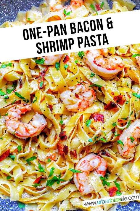 Bacon Shrimp, Dairy Free Pasta Recipes, Shrimp Pasta Dishes, Pasta Bacon, Crab Pasta, Dairy Free Pasta, Seafood Pasta Recipes, Seafood Recipe, Food Fast