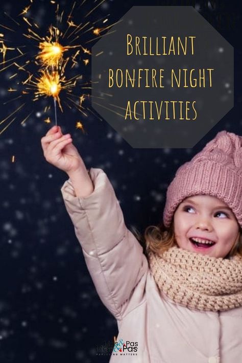 14 brilliant bonfire night activities for toddlers and kids. From sparkling recipes, explosive crafts and fun party games – we’ve got everything you need for a sizzling evening! Make this fireworks night the best ever with these fab bonfire night activities for little ones. #bonfirenight #bonfirenightcrafts #bonfirenightrecipes #bonfirenightfun #bonfirenightactivitiesforkids Bonfire Kids Activities, Bonfire Night Crafts For Kids, Guy Fawkes Activities For Kids, Bonfire Night Games, Bonfire Party Games, Bonfire Night Traditions, Night Activities For Kids, Bonfire Crafts, Bonfire Night Cake