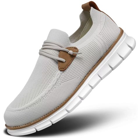 PRICES MAY VARY. Mens casual Loafers dress oxfords business Shoes with Slip On design and easy pull on and take off The soft, breathable mesh upper is just like socks, which can bring a great sense of freedom and comfort. Even if you wear these sports shoes all day, you will not feel tired. Memory foam Cushioning insole.Comfortable and soft, the feeling of walking on the cloud and don't feel sore feet as you all day. All-Day Comfort:Padded soft collar and lining gives you a secure, ankle-conform Men’s Casual Shoes, Nice Shoes For Men, Men's Summer Shoes, Business Sneakers, Men Winter Shoes, Mens Casual Sneakers, Shoes With Shorts, Winter Boots For Men, Shoes Sneakers For Men