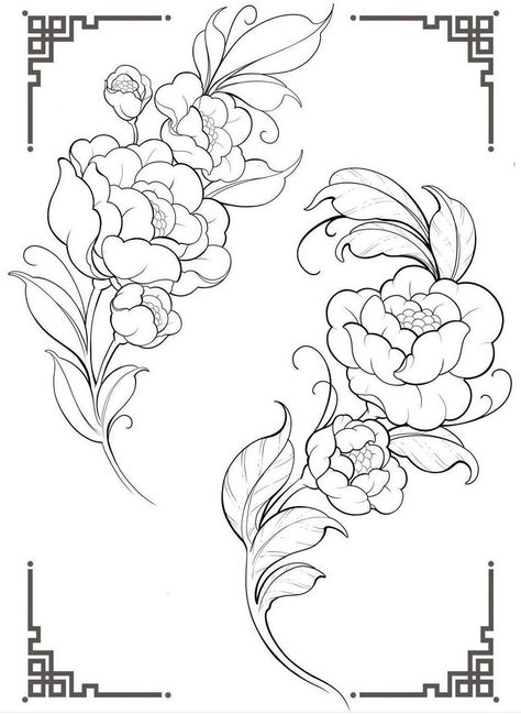 #tattoo #tattoos #inked #tattooart #tattooed #tattooideas #tattoodesign #tattooinspiration #tattoosleeve #tattooflash #inkedgirls #tattooedwomen  #InkLaughs  #TattooFails Blackwork Tattoo Design Drawings Flowers, Neotraditional Flower Tattoo Designs, Neo Traditional Flower Tattoo Design, Symmetrical Flower Tattoo, Traditional Stencil, Art Nouveau Tattoo, Nouveau Tattoo, Traditional Tattoo Flowers, Flower Tattoo Drawings