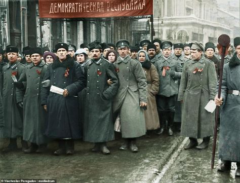 New colour images of Russian Revolution including Lenin and Tsar Nicholas II February Revolution, Russian Revolution 1917, Bolshevik Revolution, Economic Problems, Russian Revolution, Colorized Photos, Tsar Nicholas Ii, Tsar Nicholas, Imperial Russia