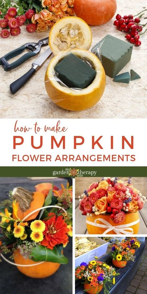 DIY Pumpkin Flower Arrangements Flower Arrangements For Fall, Fall Arrangements Diy, Pumpkin Flower Arrangements, Pumpkin Flower Arrangement, Pumpkin Floral Arrangements, Pumpkin Arrangements, The Mantle, Fall Flower Arrangements, Diy Arrangements