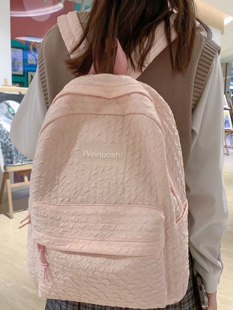 Preppy School Bag, Preppy Backpack, Preppy Women, Cute School Supplies, Pink Collars, Classic Backpack, Nylon Bag, Bag Lady, Backpacks