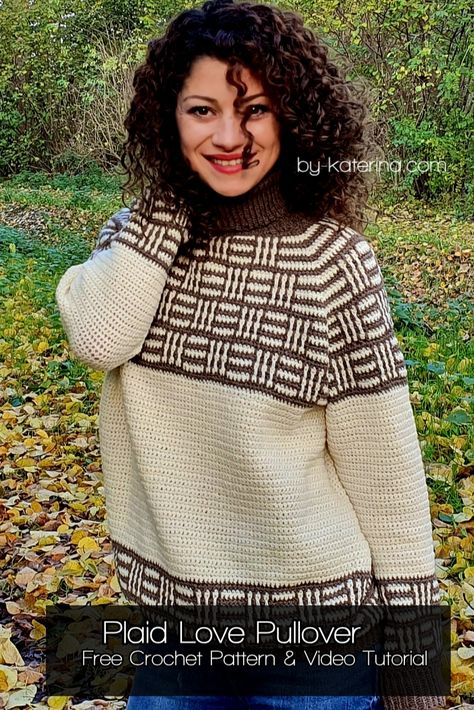 Fair Isle Crochet, Love Sweater, Crochet Jumper, Crochet Sweater Pattern Free, Pull Crochet, Crochet Vest Pattern, Crochet Ladies Tops, Crochet Sweaters, Sweater Crochet