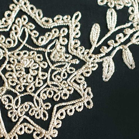 Dori Embroidery Motifs, Dori Embroidery Design, Dori Work Embroidery Design, Dori Work Embroidery, Simple Machine Embroidery, Dori Designs, Work Embroidery Design, Dori Embroidery, Dori Work