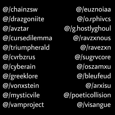 User Names For Discord, Names For Rpw Account, Cool Discord Usernames, Display Name Ideas Y2k, Discord User Ideas Y2k, Cyberpunk Username Ideas, Goth Username Ideas Instagram, Discord Username Ideas Emo, Y2k Usernames For Instagram