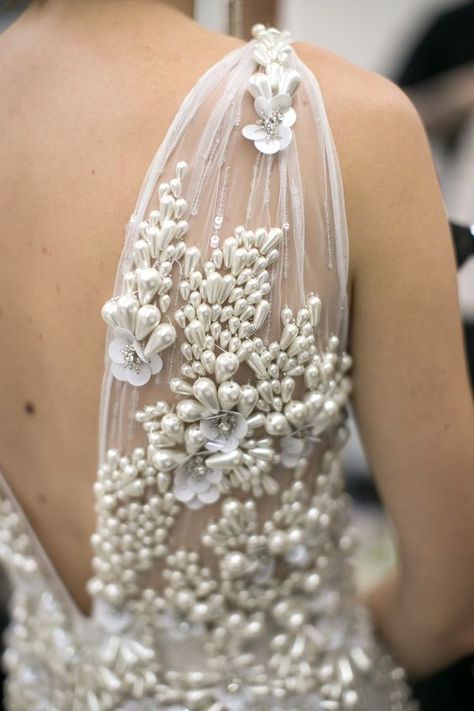 Check out the incredible wedding dress details we're currently swooning over on Pinterest! Tali Photography, Naeem Khan Bridal, Galia Lahav, Naeem Khan, Bohol, Embroidered Tulle, Couture Details, Bridal Fashion Week, فستان سهرة