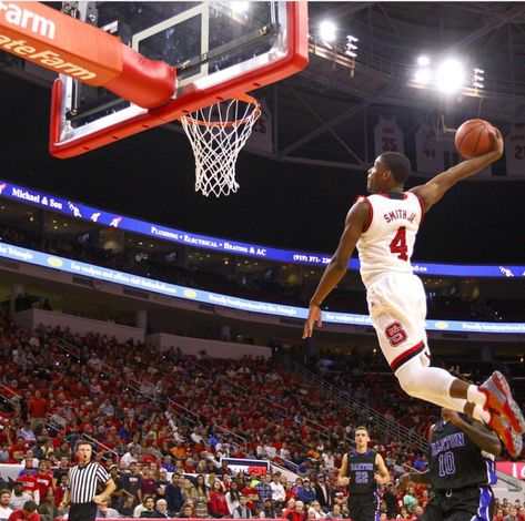 Dennis Smith Jr will be a monster sat NC State. Will be cool to see how he and NC State does Nc State Football, Dennis Smith Jr, Nc State Basketball, Jr Smith, Phil Jackson, Nc State Wolfpack, Basketball Net, Usa Basketball, Nc State