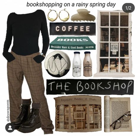 Witchy Academia Fashion, Bookshop Aesthetic, The Smell Of Books, Smell Of Books, Dark Academia Fashion, Academia Fashion, Quirky Fashion, Brown Outfit, Types Of Girls