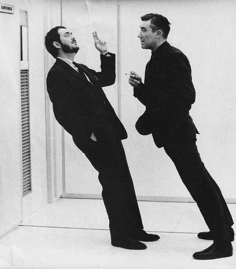 Stanley Kubrick and William Sylvester on the set of "2001: A Space Odyssey", 1968. Stanley Kubrick Photography, Kubrick Photography, Stephen King Books, A Space Odyssey, 2001 A Space Odyssey, Van Morrison, Scene Image, Juxtapoz Magazine, Indie Movies