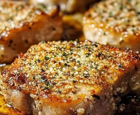 These Parmesan Baked Pork Chops are a simple yet flavorful dish perfect for a weeknight dinner. The crispy, cheesy coating makes these pork chops deliciously golden ... More information... Pork Chop Crispy, Porkchops Dinner Ideas Easy Recipes Baked, Pork Chop Rub Baked, Oven Pork Chop Recipes Easy Dinners, Easy Dinner Ideas Pork Chops, Baked Crispy Pork Chops, Porkchop Recipe In Oven, Best Way To Season Pork Chops, Baked Crusted Pork Chops