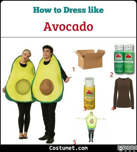 Avocado Costume Diy, Diy Avocado Costume, Avocado Halloween Costume, Avocado Costume, How To Cut Avocado, Avocado Dressing, Trunk Or Treat, Family Halloween Costumes, Cosplay Halloween