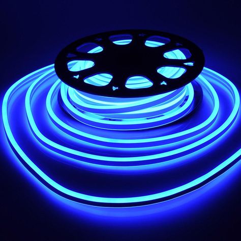 Neon Rope Light Ideas, Walkways Landscaping, Led Lights Blue, Neon Rope Light, Aesthetic Lights, Neon Rope, Led Azul, Led Lighting Bedroom, Underground Bunker