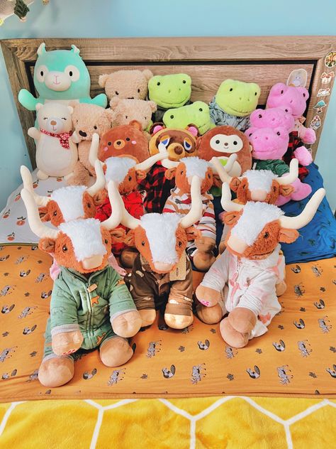 Longhorn Build A Bear Aesthetic, Build A Bear Longhorn Aesthetic, Build A Bear Highland Cow, Build A Bear Longhorn, Persona Ideas, Cow Outfits, Future Son, Cowgirl Stuff, Longhorn Cow