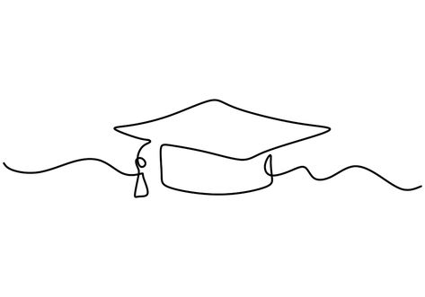 Hats Drawing, Graduation Cap Drawing, Graduation Drawing, Sketch Outline, Cap Drawing, Graduation Hats, Icon Template, Graduation Art, Master Degree