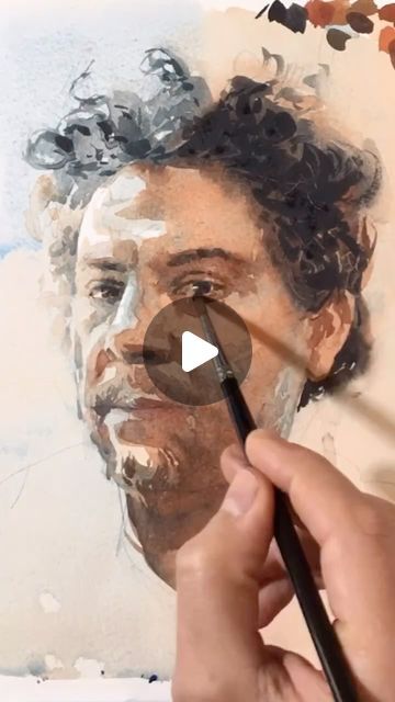 Portrait Watercolor Painting Tutorial, Watercolor Art For Beginners Portrait, Watercolour Portraits Tutorial, Watercolour Portrait Faces Simple, Human Painting Faces, Watercolor Paintings Portrait, Figure Painting Tutorial, Famous Watercolor Artists, Watercolour People