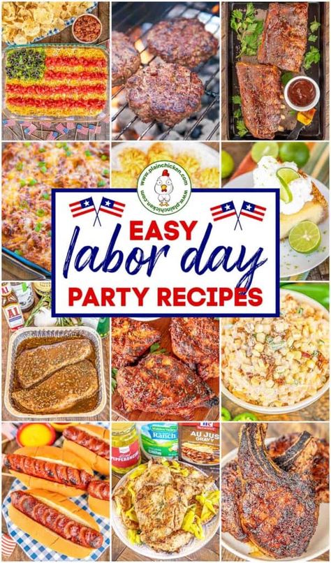 Labor Day Party Recipes - Plain Chicken Picnic Sides, Plain Chicken Recipe, Summer Appetizers, Labor Day Party, Easy Labor, Diaper Party, Plain Chicken, Summer Cookouts, Cookout Food