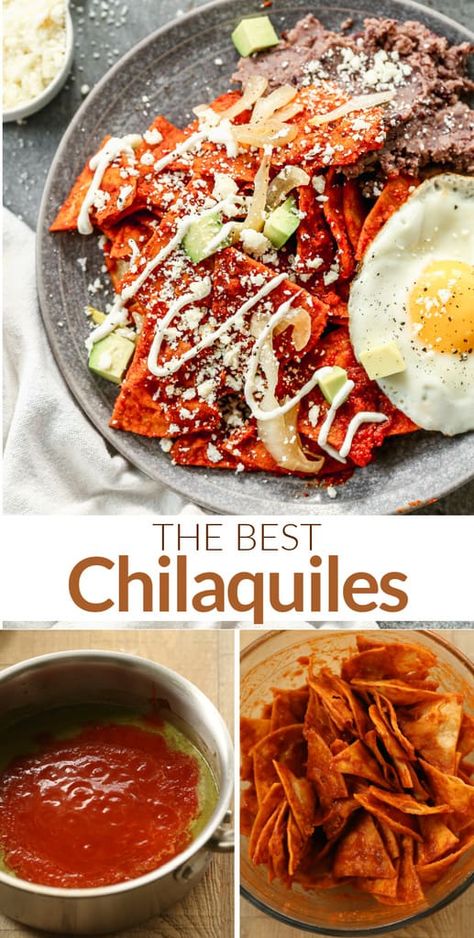 Chipotle Chilaquiles Recipe, Mexican Breakfast Recipes Chilaquiles, Chilaquiles With Enchilada Sauce, Chiliquillas Sauce Recipe, Easy Chilaquiles Recipe Simple, Salsa For Chilaquiles, Meals With Queso Fresco, Best Chilaquiles Recipe, Easy Chillaquilles Recipe