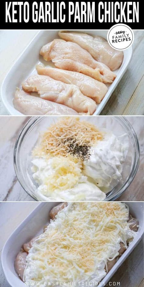 Keto Garlic Parmesan Chicken, Ketone Recipes, Keto Dinner Recipe, Cena Keto, Comidas Keto, Easy Keto Dinner, Easy Family Recipes, Diner Recept, Chicken Easy