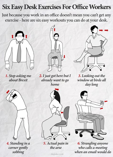 Six easy desk exercises for office workers The Poke Desk Exercises At Work, Desk Exercises, Lunch Workout, Gym Workout Apps, Exercise Images, Office Workout, Desk Workout, Hand Exercises, Office Exercise