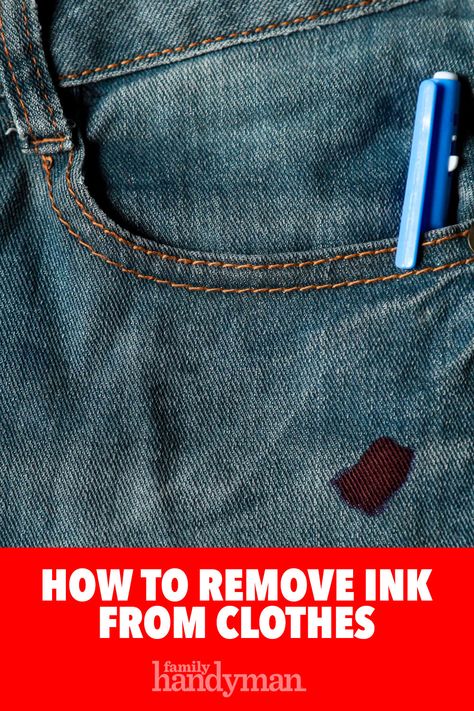 Ink Stains Out Of Clothes, Remove Ink From Clothes, Ink Out Of Clothes, Stains Out Of Clothes, Ink Stain Removal, Deep Cleaning Hacks, Cleaning Painted Walls, Deep Cleaning Tips, Ink Stains