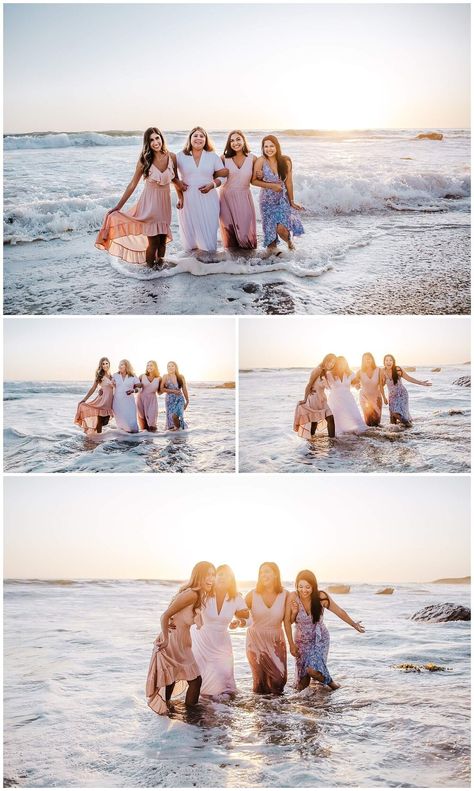 Ladies laughing in the water in Newport Beach, Ca Mother And Daughters Beach Photos, Family Of 5 Poses With Older Kids Beach, Beach Photoshoot Ideas Family Of 5, Family Beach Pictures With Teenagers, Siblings Beach Photoshoot, Older Sibling Beach Pictures, Sisters Beach Photoshoot, Sister Beach Photoshoot, Mother Daughter Beach Pictures