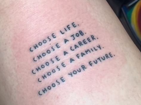 Trainspotting Tattoo, Vampire Tattoo, Stick Poke Tattoo, Choosing A Career, Trainspotting, Poke Tattoo, Stick And Poke, Dream Tattoos, Good Movies To Watch