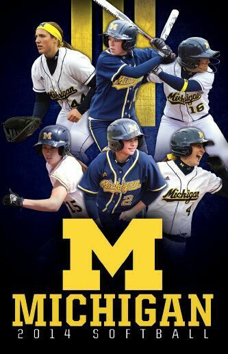 Michigan Softball, Softball Posters, Best Posters, Michigan Sports, Sport Portraits, Softball Pictures, Schedule Cards, Baseball Posters, Sports Poster