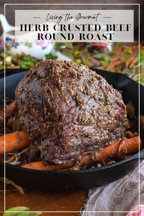 Today we’re preparing a Herb Crusted Beef Round Roast which we’ll be topping with a thick brown gravy for the holiday season! Beef Chuck Rib Roast Recipes, Herb Crusted Roast Beef, Beef Heel Of Round Roast Recipes, Beef Round Top Round Roast, Roast Beef With Mushroom Gravy, Heel Of Round Roast Recipes, Rump Roast Marinade, Round Beef Roast Recipes, Beef Roast Marinade Recipes