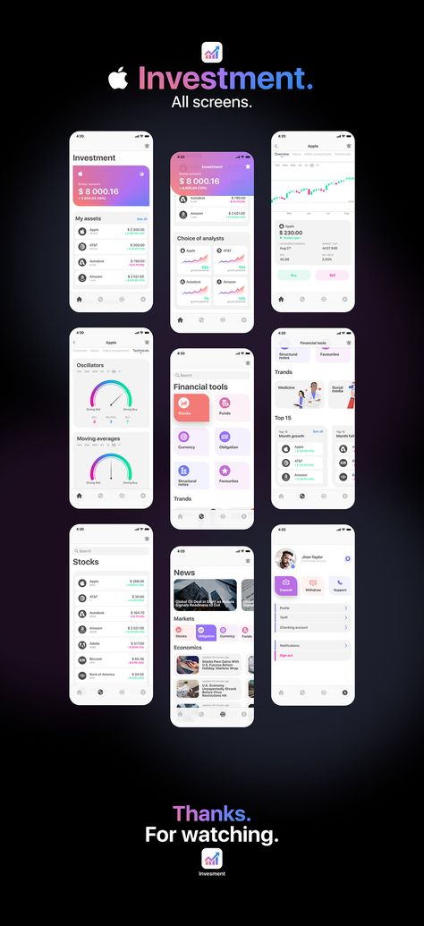 Apple Investment App Concept on Behance Investment App Ui Design, Finance App Design, Fintech App Ui Design, Finance App Ui Design, Bank App Design, Fintech Mobile App, Spark App, Fintech App, Balloon Inspiration