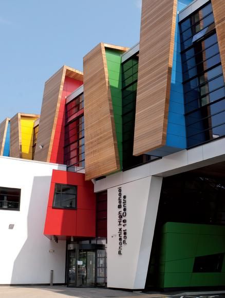 Kindergarten Architecture, School Building Design, Architecture School, Colour Architecture, Kindergarten Design, Cultural Architecture, Education Architecture, School Building, Salou