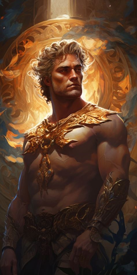 Hyperion, Titan God Of Light And Heavenly Observation | Fantasy I Sci-Fi I Books I Films I World Building Roman Empire Sci Fi, God Of Sun Art, Sun God Aesthetic, Titans Greek, Helios Aesthetic, Greek God Of Light, Helios God, Titans Greek Mythology, Greece Dress