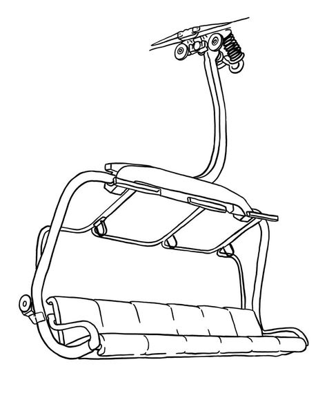 Chair Lift Ski, Ski Lift Illustration, Chairlift Tattoo, Ski Lift Tattoo, Ski Lift Drawing, Ski Lift Aesthetic, Mitten Art, Ski Designs, Ski Lift Chair