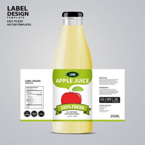 Bottle label | Premium Vector #Freepik #vector #background #mockup #food #label Milk Bottle Label Design, Juice Bottle Packaging Label Design, Label Bottle Design, Beverage Label Design, Drink Label Design, Popsicles Packaging, Label Minuman, Milk Branding, Bottle Packaging Design