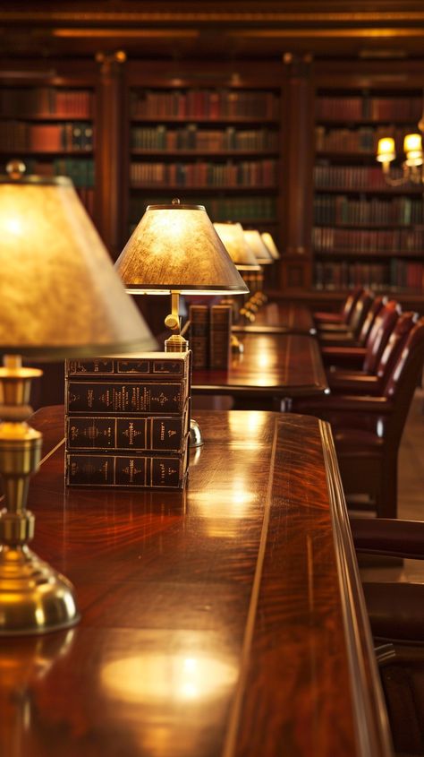 Classic Library Ambiance: An elegant library space lined with books, warmed by lamp light and waiting for readers. #library #books #lamps #wooden #elegant #shelves #reading #table #aiart #aiphoto #stockcake https://ayr.app/l/5p4B Atonement Library Scene, Snug Office, Old School Library, Elegant Shelves, Elegant Library, Dark Reading, Library Lighting, Library Lamp, Library Space