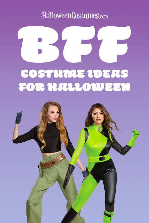 It's obvious your bestie is vital to your very existence (that might be a slight exaggeration, but you understand), so we’ve conjured up some of our cutest costumes for BFFs. We have tons of options to fit all kinds of bestie relationships so pick out your favorite, put it on, and start posing for some Instagram posts. Opposite Halloween Costumes, Halloween Costumes 12 Year Girl, Womens Duo Halloween Costumes, Matching Best Friend Costumes, Girls Matching Halloween Costumes, Halloween Costumes For A Duo, Friend Costumes For Two, Two Girls Halloween Costumes, 2 Girl Halloween Costumes