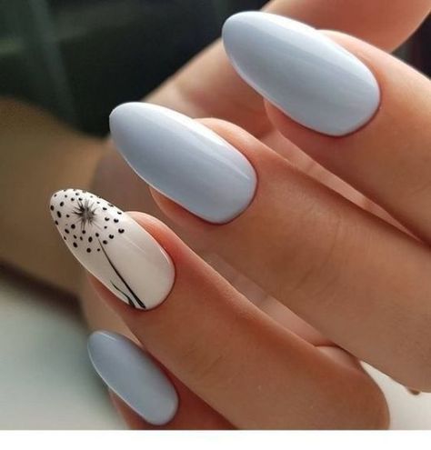 Nail Polishes, Dandelion, Nail Art, Nails, Blue, White, Art, Nail Arts