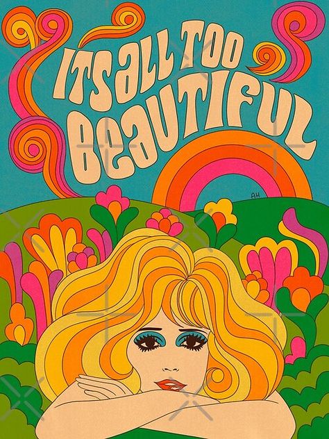 Retro Hippy Aesthetic, 70s Digital Art, Groovy Wall Prints, 60s Illustration Graphic Design, 70s Groovy Bedroom Aesthetic, 70s Graphic Art, 60s Psychadelic Art, 70s Psychadelic Art, 60s Aesthetic Art