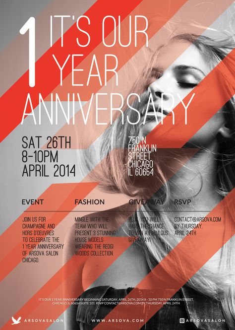 It's our 1 year anniversary flyer! www.arsova.com Bizness Ideas, Salon Anniversary, Salon Makeup Station, Promo Materials, Salon Party, Makeup Station, Beauty Posters, Beauty Organization, Anniversary Event