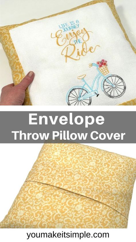 Cute Colorful Throw Pillows, 16x16 Pillow Cover Diy, Cross Stitch Pillow Cover, Foldover Pillow Cover, Pillow Covers For Couch, Making Throw Pillow Covers, How To Make An Envelope Pillow Cover, Envelope Pillow Cover Tutorial Easy Diy, Cross Stitch Pillow Finishing Ideas