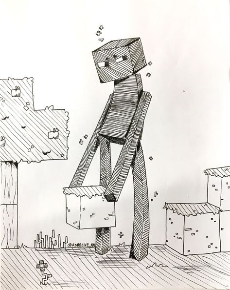 Minecraft Sketch, Minecraft Enderman, Minecraft Drawings, Minecraft Steve, Minecraft Inspiration, Minecraft Memes, Minecraft Art, Cyberpunk 2077, Tangled