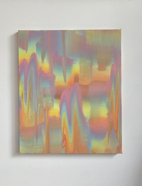 Rainbow Paintings, Holographic Paint, Abstract Wall Painting, Rainbow Painting, Rainbow Abstract, Art Workshop, Art Challenge, Interior Art, Acrylic On Canvas