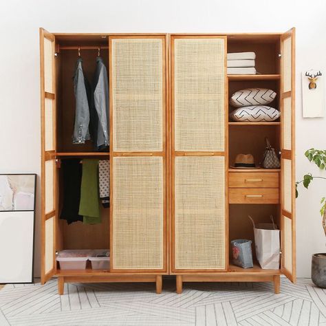 Wood Wardrobe Design, Modern Wardrobe Design Sliding Doors, Wardrobe Design Bedroom Sliding, Wardrobe Design Bedroom Modern, Wardrobe Internal Design, Rattan Wardrobe, Modern Wardrobe Design, Wardrobe Laminate Design, Beige Bedroom Decor